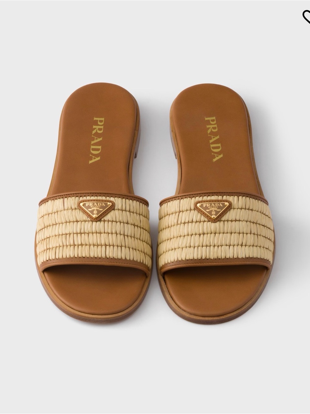 Prada Women’s Brown Woven Slide Sandals